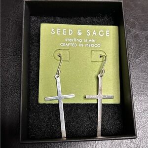 Seed & Sage Sterling Silver Cross Earrings